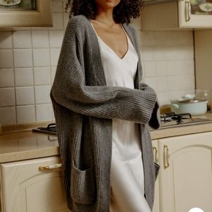 Plush Cashmere Rib-Knit Cardigan